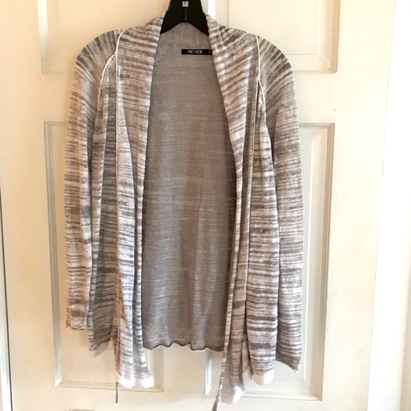 Nic + Zoe gray and white cardigan - Picture 1 of 7